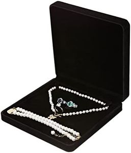 LETURE Velvet Jewelry Set Box, Velvet Gift Box for Bracelet Necklace Earring Ring (Black)