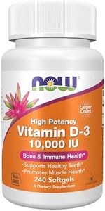 NOW Supplements, Vitamin D-3 10,000 IU Softgels, Vitamin D, Joint Support, 240 Softgels