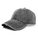 Augecery Classical Baseball Caps Washed Dad Hats Hunting Cap for Women and Men (Black)