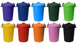 JMS we create smile 50L Plastic Bin/Waterproof/Rodent Proof/Ideal for Outdoor/Animal Feed/Food/Storage/Flour Locking Lid (Random)