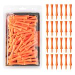 FINGER TEN Golf Tees Step Down Plastic Mixed or Same Height Value 60 100 Count, 2 3/4, 2 1/4, 2, 1 3/4, 1 1/2 Inch Length Long Short Color Tee Pack for Practice Unbreakable (Orange)