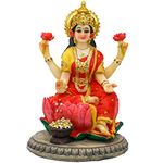 Indian Goddess Lakshmi Statue Figurine - 5.3”H Lakshmi Idols Statue Murti Laxmi Staue Home Office Temple Mandir Pooja Item Diwali Gifts Diwali Decoration for Home Spiritual Gift