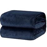 Bedsure Fleece Blanket for Bed - Soft Cosy Fluffy Throw Blankets, Warm Large Throws for Audlts, Navy Blue, 220x240 cm