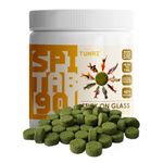 TUNAI SPITAB 90 Stick-On Glass Fish Food | 42% Protein| for Guppies, Cichlids, Tetras, Rasbora, Corydoras, Pleco, Catfish and Fancy Shrimps Like Cherry Shrimp (Algae and Spirulina)