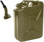 Military Style Steel Can 5 Gallon, Bayonet Closure, for Fluids/Water/Feed, Made in India (Khaki)