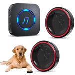 ChunHee Wireless Dog Door Bell Potty Training to go Outside Light Touch Activation Dogs to Ring to Go Potty, Volume Adjustment (0-110), 55 Ringtones, Includes 3 Buttons and 1 Receiver.