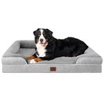 EHEYCIGA Memory Foam Orthopedic Dog Bed XXL with Sides, 132cm Waterproof Liner Dog Beds for Extra Large Dogs, Non-Slip Bottom and Egg-Crate Foam Big Dog Couch Bed with Washable Removable Cover