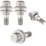 Ellis Excellence Set of 4 Replacement Security Bolts Nuts, Flat Washer, M12 x 1.25, 17 Hex - Compatible With Citroen & Peugeot