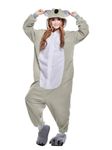 NEWCOSPLAY Unisex Adult Koala Onesie Pajamas Animal One Piece Costume Cosplay Sleepwear (Koala, Small)