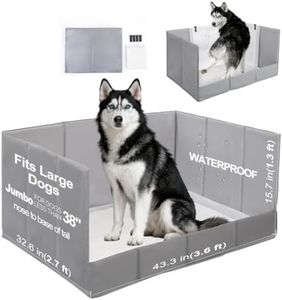 HQ4US 4LEGS Dog Litter Box Indoor High Walls, Puppy Pee Pad Holder Foldable