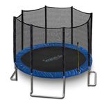 SereneLife 8FT 10FT 12 FT Trampoline Outdoor, L Shaped Feet Extra Stable- ASTM Approved, Net Cage Enclosure System and Reinforced Bouncy Jumping Mat Surface: For Kids Teens & Adults