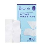 Bioré T-Zone Blackhead Remover Strips, Deep Cleansing Pore Strips, (5 Nose + 5 Face + 5 Chin Strips), Instant Pore Unclogging for the T-Zone Area, 15 Count