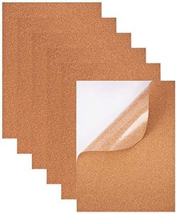 BENECREAT 8 Pack Self-Adhesive Cork Sheets 1mm Thick A4 Rectangle Insulation Cork Backing Sheets for Coaster, Wall Decoration, Wedding Party, DIY Crafts Supplies, 8.3" x 11.8"