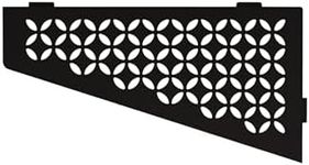 Schluter Quadrilateral Corner Shelf for Tiled Walls - Floral Design, Aluminum Material, Matte Black Finish, 3/32” Thick Anchoring Tabs - SES3D5MGS