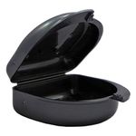 Gum Shield Case - Mouth Guard Gumshield Box for Ortho Retainers, Sports Dental Appliances, Dentures & More (Dark Grey)