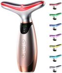Pedete Facial Massager, 7 Colors Red Light Therapy for Face and Neck, Face Lift Device with 113°F Heating Vibration for Multi Skin Care
