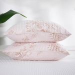 Southshore Fine Living, Inc. Floral Taupe Pillow Covers 26""x26"" Set of 2, Euro Sham Covers, Quilted Pillow Shams 26x26 to Match Home Decor, Taupe on White, MF-2626-HRMNY-TPE