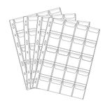 20 Pocket Coin Pages,Gogoaie 10 Sheets Plastic Coin Holders Stamp Collector Supplies for Coin Stamp Currency Collection