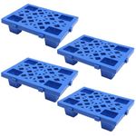 Plastic Pallets,4pcs Lightweight Pallet,Nestable Moisture-Proof Floor Pallets,Spliceable Outdoor Breathable Grid Platform for Garage Warehouse Supermarket Basement Storage,15.7x11.8x3.9in