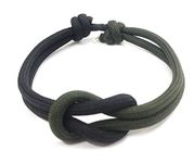 ADD GEAR Rope Bracelet For Unisex-Adult - Reef Knot Couple Bands - Paracord Bracelet Friendship Bracelets (Two Tone (black + Olive))