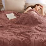 Bedsure Throw Blanket for Couch, Super Soft Cozy Blankets for Women, Cute Small Blanket for Girls, Pink 108x90 Inches