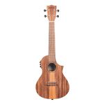 KALA Teak Tri-Top Concert Ukulele with Cutaway and EQ Included Padded Gig Bag