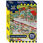 Webby Railway Station Illustration Jigsaw Puzzle for Boys & Girls 252 Pieces