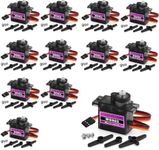 KEAcvise 12 Packs mg90s servo Motor 9g Micro servo kit with Metal Gear for DIY Smart Robot Toys, rc car, trx4m servo, Drone, Model Helicopter and Boat
