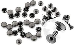 CRAFTMEMORE 200 Pack Leather Rivets Single Cap Rapid Rivet Metal Stud Fasteners Round Cap for Bag Belt Wallet Leather Craft (Gunmetal Black, 5MM)