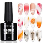 TOMICCA Clear Blooming Gel Nail Polish,Soak Off UV LED Blossom Gel Nail Polish for Spreading Effect,Nail Painting, Marble,Natural Stone,Watercolor Blooming Gel Polish Nail Art Design Manicure