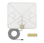 ANTAN Indoor Window HDTV Antenna Up to 40 50 Miles Range Transparent Soft Design Support 4K 1080P VHF UHF Free View Television Local Channels Width Longer 16.5ft Coax Cable