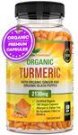 Turmeric and Black Pepper Capsules for Anti-Inflammatory and Joint Pain Relief - 180 Organic Capsules - High Strength Turmeric Curcumin Supplement with Added Black Pepper and Ginger - Made in UK