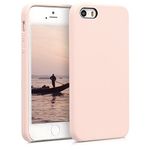 kwmobile Case Compatible with Apple iPhone SE (1.Gen 2016) / iPhone 5 / iPhone 5S Case - TPU Silicone Phone Cover with Soft Finish - Dusty Pink