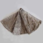 Gireshome Deluxe Multi Color Soft Plush Faux Fur Brown Grey Christmas Tree Skirt,Extra Large (60inch) /10-15 Days DELIVERY