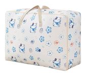 House of Quirk Fabric Extra Large Oversized Handy Storage Bag Laundry Bags Quilt Beddings Blanket 105 Litre - Biege Lucky Cat, 30 cm, 50 cm,Beige