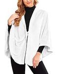 Ekouaer Flannel Faux Poncho for Women Lightweigh Blanket Warm TV Shawl Winter Coat Sweater Cape