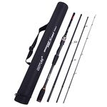 Goture Fishing Rods Spinning Travel Fishing Pole Pack case Portable 4 Sections ulLight Weight Carbon Fiber Poles M Power Medium Action 7ft 7