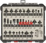 Bosch Professional 30 pcs. Mixed Router Bit Set (for Wood, Ø 8 mm Shank, Accessory Router)