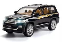 Z-ZERONTE Toyota Land Cruiser SUV 1:24 Diecast Scale Model Alloy Metal Pull Back Toy car for Kids with Openable Doors & Light, Music Toy Vehicle - Colors as Per Stock(Multicolour)