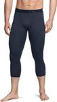 TSLA Men's Thermal Compression Trousers, Athletic Sports Leggings & Running Tights, Wintergear Base Layer Bottoms, Capri Trousers Charcoal, XXL