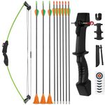 NorthSpoor Bow and Arrow Set for Youth 18 Pounds Archery Set,Equipped with 6 Blunt Arrows and 2 Suction Arrows Suitable for Beginner Archery Practice