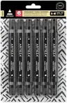ARTEZA Black Fabric Markers, Set of 6, Permanent Textile Markers, Dual-Tip Pens for Coloring T-Shirts, Jeans, Jackets, Backpacks