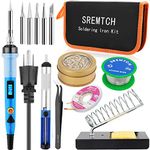 Soldering Iron Kit, 80W Digital LCD Solder Gun with ON/OFF Switch Adjustable Temperature Controlled and Fast Heating Thermostatic Design Welding Tools for Electronics (Blue)