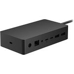 Microsoft Surface Dock 2: multiple ports including USB-C, gigabit ethernet, USB-A and 3.5mm audio jack, Supports dual 4K at 60hz