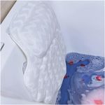 Bath Pillows for Tub,Spa Bath Pillow,Luxury Bathtub Pillow Headrest,Soaking Bubble Bath Hot Tub Pillow Ergonomic Design Soft Support Cushion for Head,Neck,and Back with 6 Suction Cups-16.5inx 18.1in