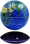 Surplex Luminous Floating World Globe with 7 Color Lights, Touch Control & Gradient Night Light Globe, Magnetic Levitation Field World Map for Educational & Gift, Home/Office Desk Decor for Kid Friend