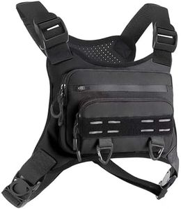 FLYDWV Breathable Chest Bag with Phone Pocket & Night Safety Strips—Ideal for Snowboarding, Cycling, Running, and Streetwear Style.