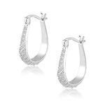 ASH'S CHOICE Hoop Earring for Women, 925 Sterling Silver Hoop Earring, Cubic Zirconia Diamond Hoops Cartilage Huggie Hoop Dangle Drop Oval Hoop Earrings for Women Jewelry