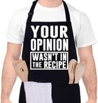 TRADFORE Funny Grilling Apron for Men Funny BBQ Apron Grill Apron Cooking Apron Grilling, Your Opinion Wasn't in the Recipe