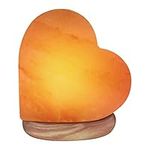 Himalayan Glow 944AC USB Salt Lamp Night Light, Himalayan Romantic Heart Crystal Table Neem Wood Base/LED Bulbs, 4 LBS